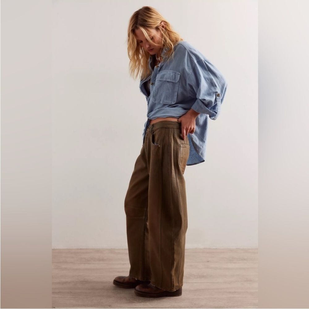 We The Free Good Luck Mid-Rise Barrel Jeans